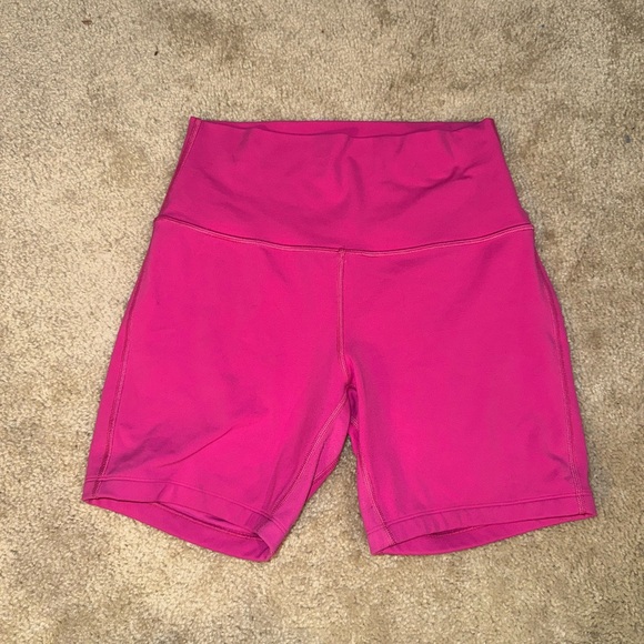 lululemon athletica Pants - Lululemon Hot Pink High Wasted Align Biker Shorts 6”